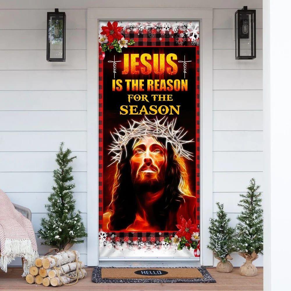 Jesus Is The Reason For The Season Door Cover, Christian Home Decor, Gift For Christian