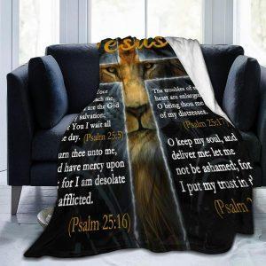 Jesus Lion And Cross Picture Christian Quilt Blanket Christian Blanket Gift For Believers 3 hesnfm.jpg