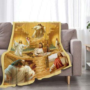 Jesus Picture Christian Quilt Blanket, Christian Blanket…