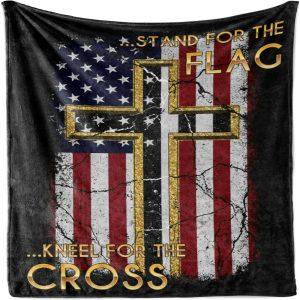 Kneel For The Cross Christian Quilt Blanket,…