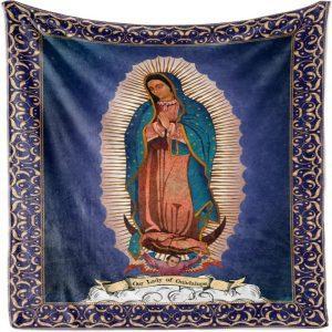 Lady of Guadalupe Christian Quilt Blanket, Christian…