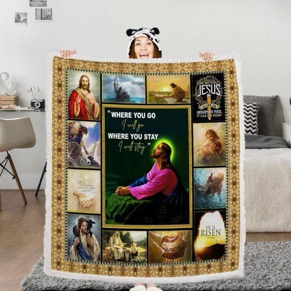Life Without Jesus Is Like An Unsharpened Pencil It Has No Point Christian Quilt Blanket, Christian Blanket Gift For Believers