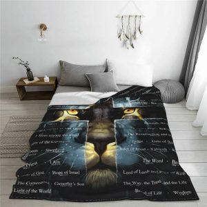 Lion You Shall Call His Name Jesus Christian Quilt Blanket Christian Blanket Gift For Believers 3 uqeelk.jpg