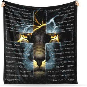 Lion You Shall Call His Name Jesus Christian Quilt Blanket Christian Blanket Gift For Believers 5 vpkwha.jpg