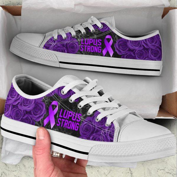 Lupus Shoes Strong Rose Flower Low Top Shoes, Gift For Survious