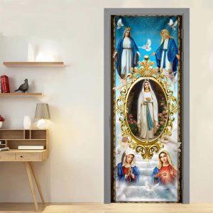 Mary Mother Of Jesus The Blessed Virgin Mary Door Cover Christian Home Decor Gift For Christian 3 n2zxpk.jpg