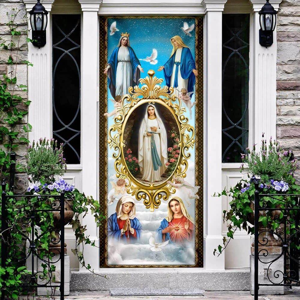 Mary Mother Of Jesus, The Blessed Virgin Mary Door Cover, Christian Home Decor, Gift For Christian Mary Mother Of Jesus, The Blessed Virgin Mary Door Cover, Christian Home Decor, Gift For Christian