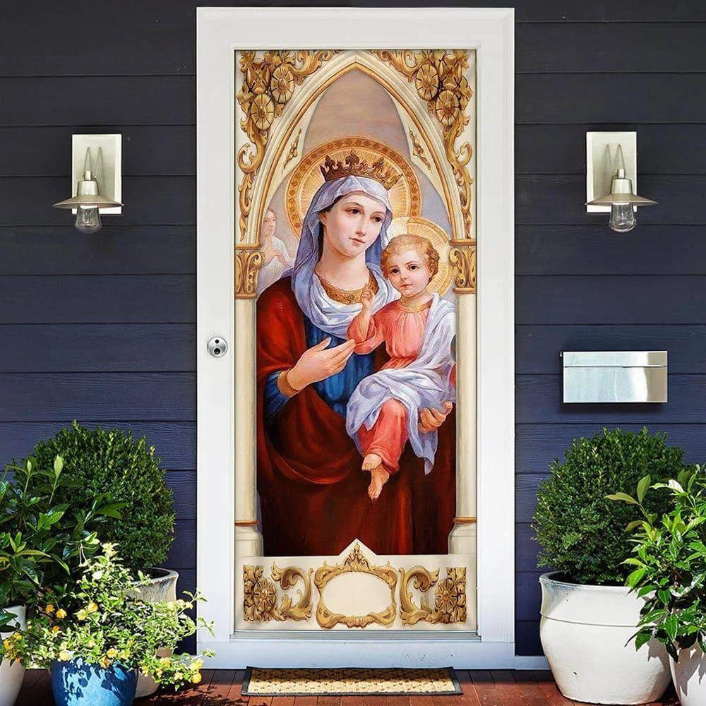Mary and Jesus Door Cover, Christian Home Decor, Gift For Christian Mary and Jesus Door Cover, Christian Home Decor, Gift For Christian