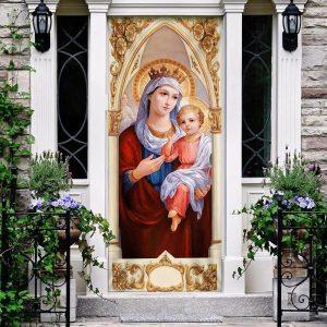 Mary and Jesus Door Cover Christian Home Decor Gift For Christian 2 uuqr52.jpg