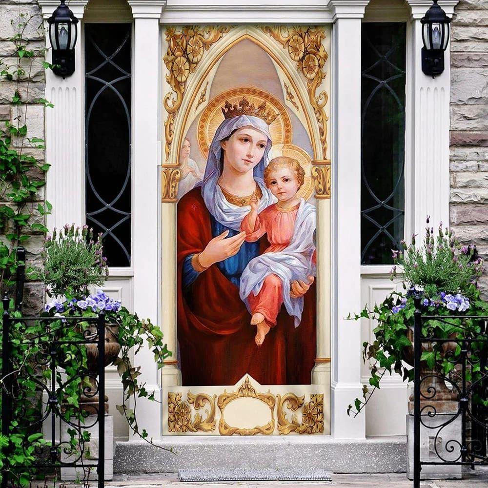 Mary and Jesus Door Cover, Christian Home Decor, Gift For Christian Mary and Jesus Door Cover, Christian Home Decor, Gift For Christian