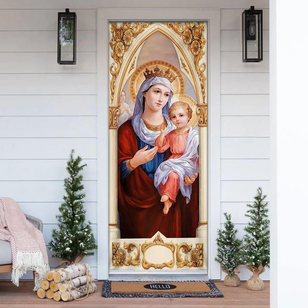 Mary and Jesus Door Cover, Christian Home Decor, Gift For Christian Mary and Jesus Door Cover, Christian Home Decor, Gift For Christian