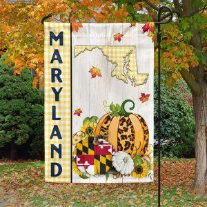 Maryland State Fall Thanksgiving Pumpkins Flag 1