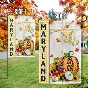 Maryland State Fall Thanksgiving Pumpkins Flag 3