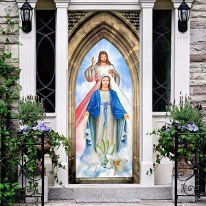 Mother Mary And Jesus Christ Door Cover,…