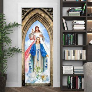 Mother Mary And Jesus Christ Door Cover Christian Home Decor Gift For Christian 3 de6xfl.jpg