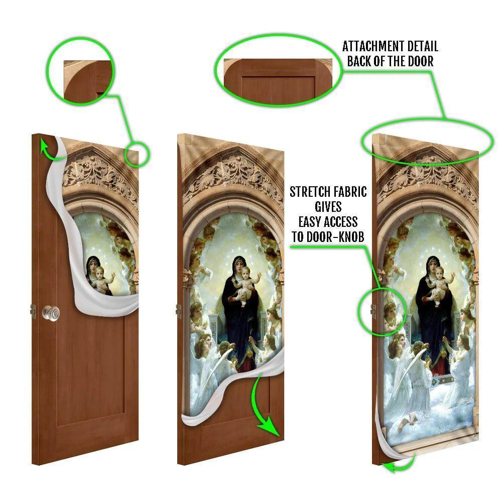 Mother Mary And Jesus Door Cover, Christian Home Decor, Gift For Christian