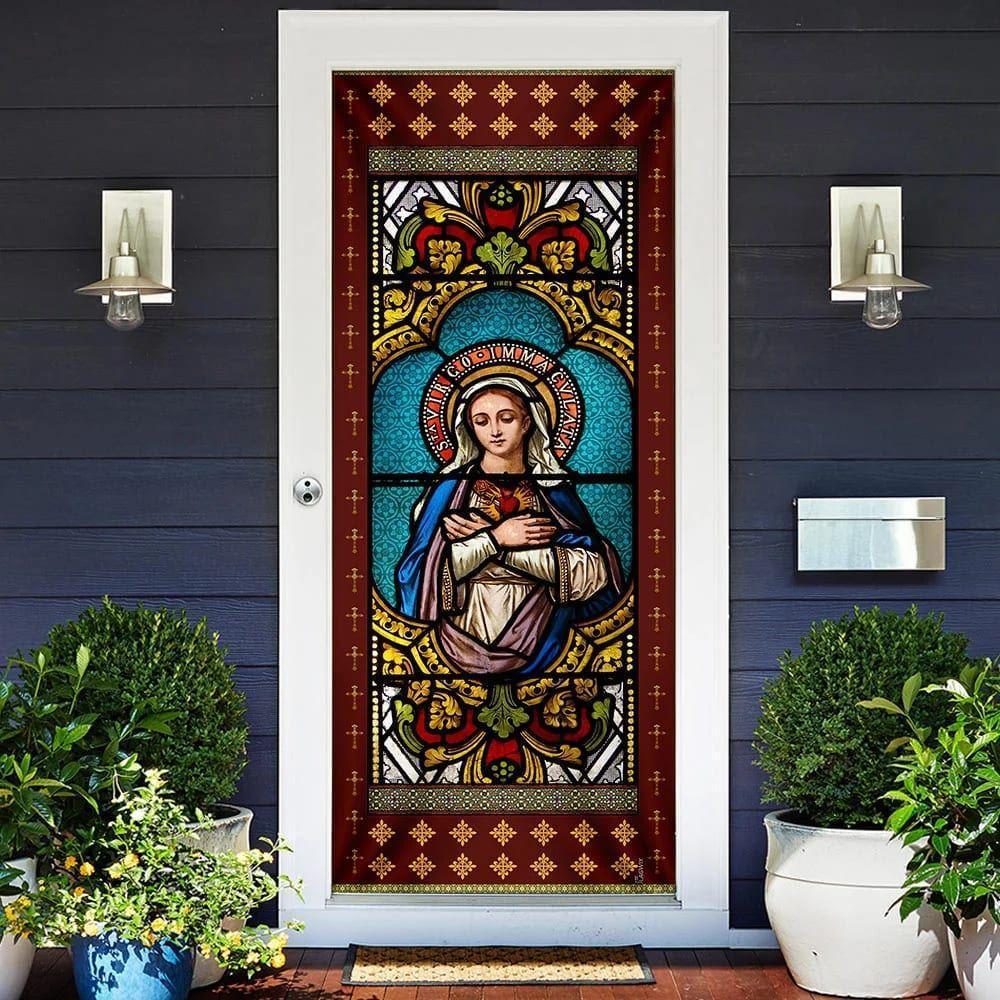 Mother Mary Door Cover, Christian Home Decor, Gift For Christian Mother Mary Door Cover, Christian Home Decor, Gift For Christian