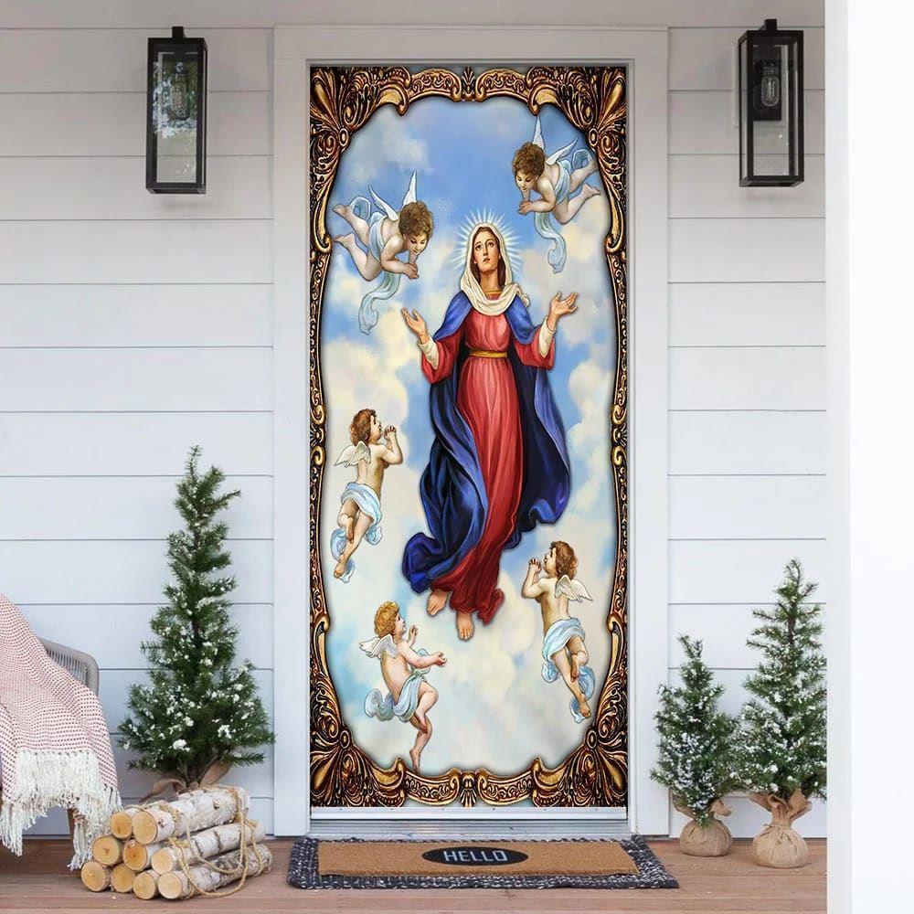 Mother Mary Door Cover, Christian Home Decor, Gift For Christian Mother Mary Door Cover, Christian Home Decor, Gift For Christian