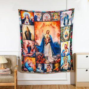 Mother Mary Soothes Your Soul Christian Quilt Blanket Christian Blanket Gift For Believers 4 cck62c.jpg