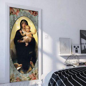 Mother Mary With Jesus Door Cover Christian Home Decor Gift For Christian 2 pnkns9.jpg