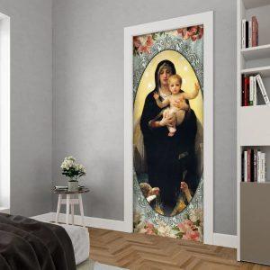 Mother Mary With Jesus Door Cover Christian Home Decor Gift For Christian 3 ia9wrd.jpg
