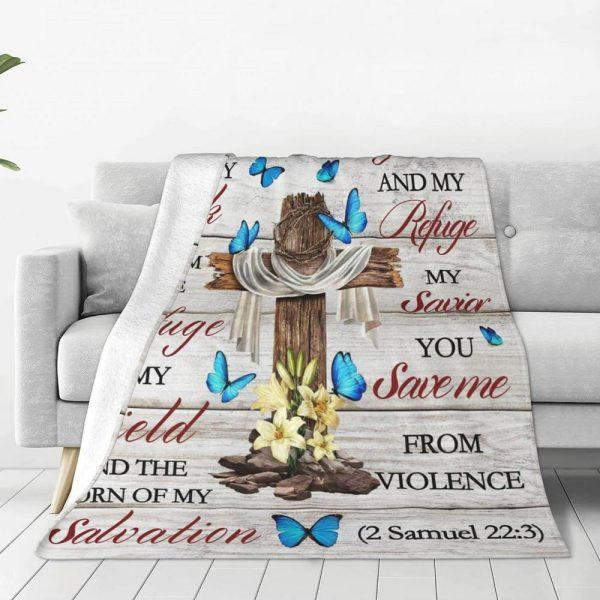 My God In Whom I Take Refuge Christian Quilt Blanket, Christian Blanket Gift For Believers