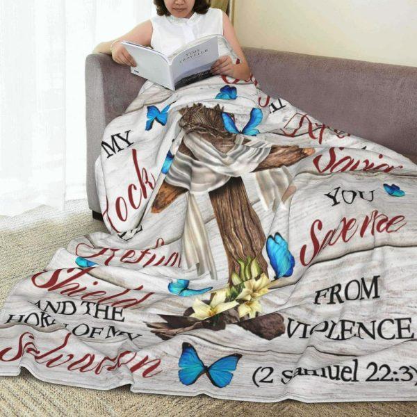 My God In Whom I Take Refuge Christian Quilt Blanket, Christian Blanket Gift For Believers