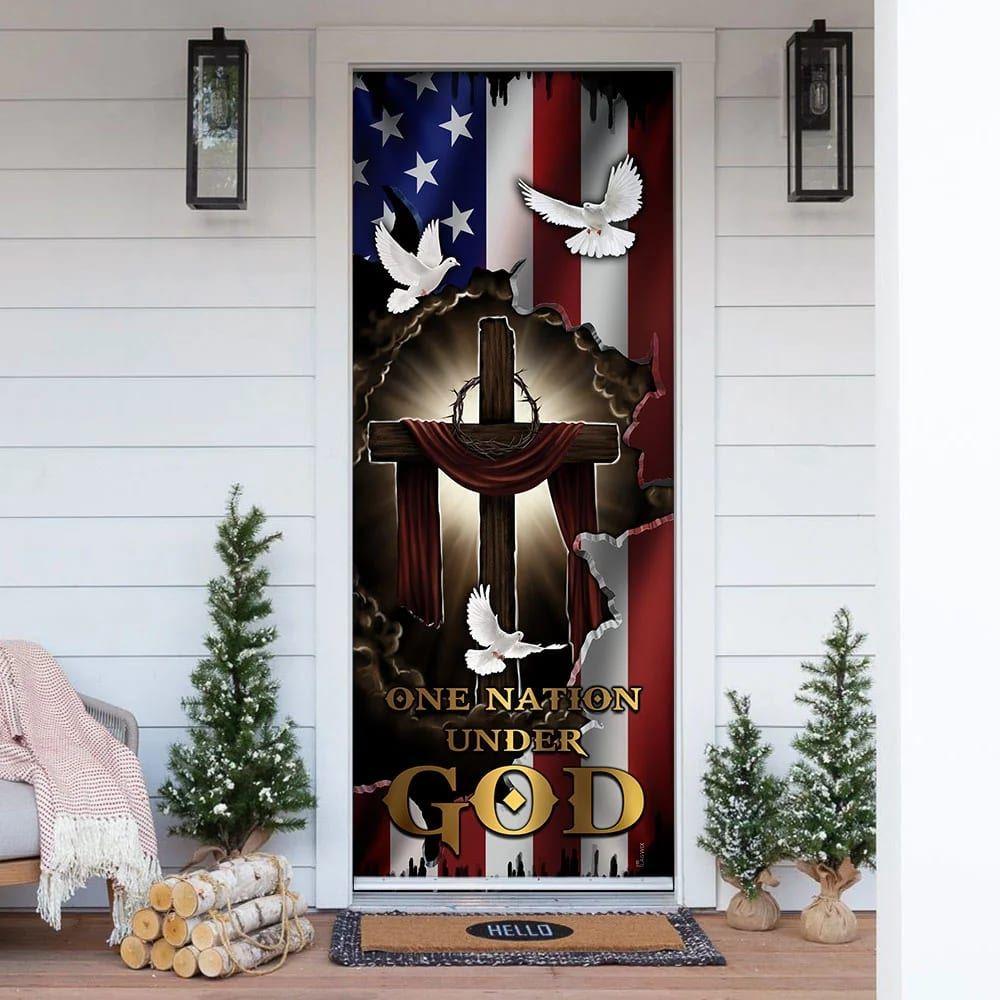 Nation Under God Christan Door Cover, Christian Home Decor, Gift For Christian Nation Under God Christan Door Cover, Christian Home Decor, Gift For Christian