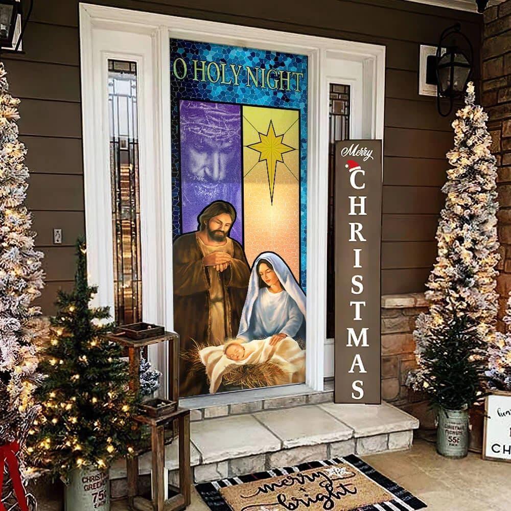 O Holy Night Door Cover, Jesus Door Cover, Christian Home Decor, Gift For Christian