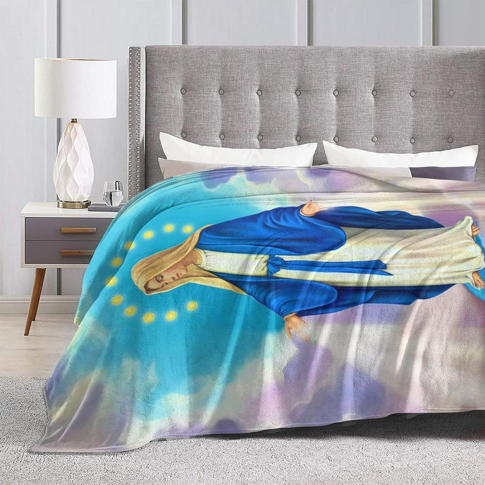 Our Lady of Miraculous Medal Christian Quilt Blanket, Christian Blanket Gift For Believers