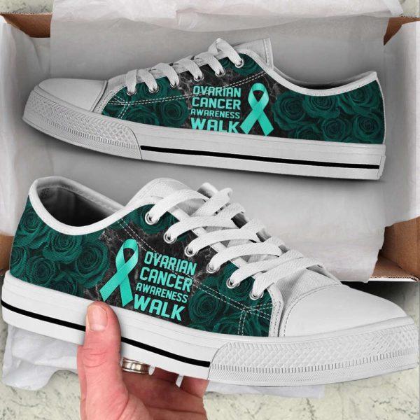 Ovarian Cancer Shoes Awareness Walk Low Top Shoes Canvas Shoes, Gift For Survious