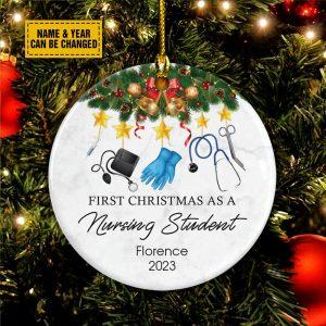 Personalised Christmas Ornament, First Christmas As A…