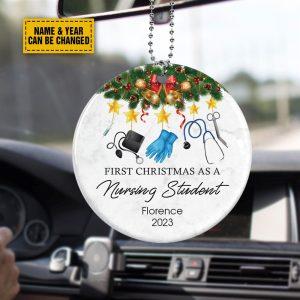 Personalised Christmas Ornament First Christmas As A Nursing Student Ceramic Ornament Christmas Ornaments 2023 3 ghstcz.jpg
