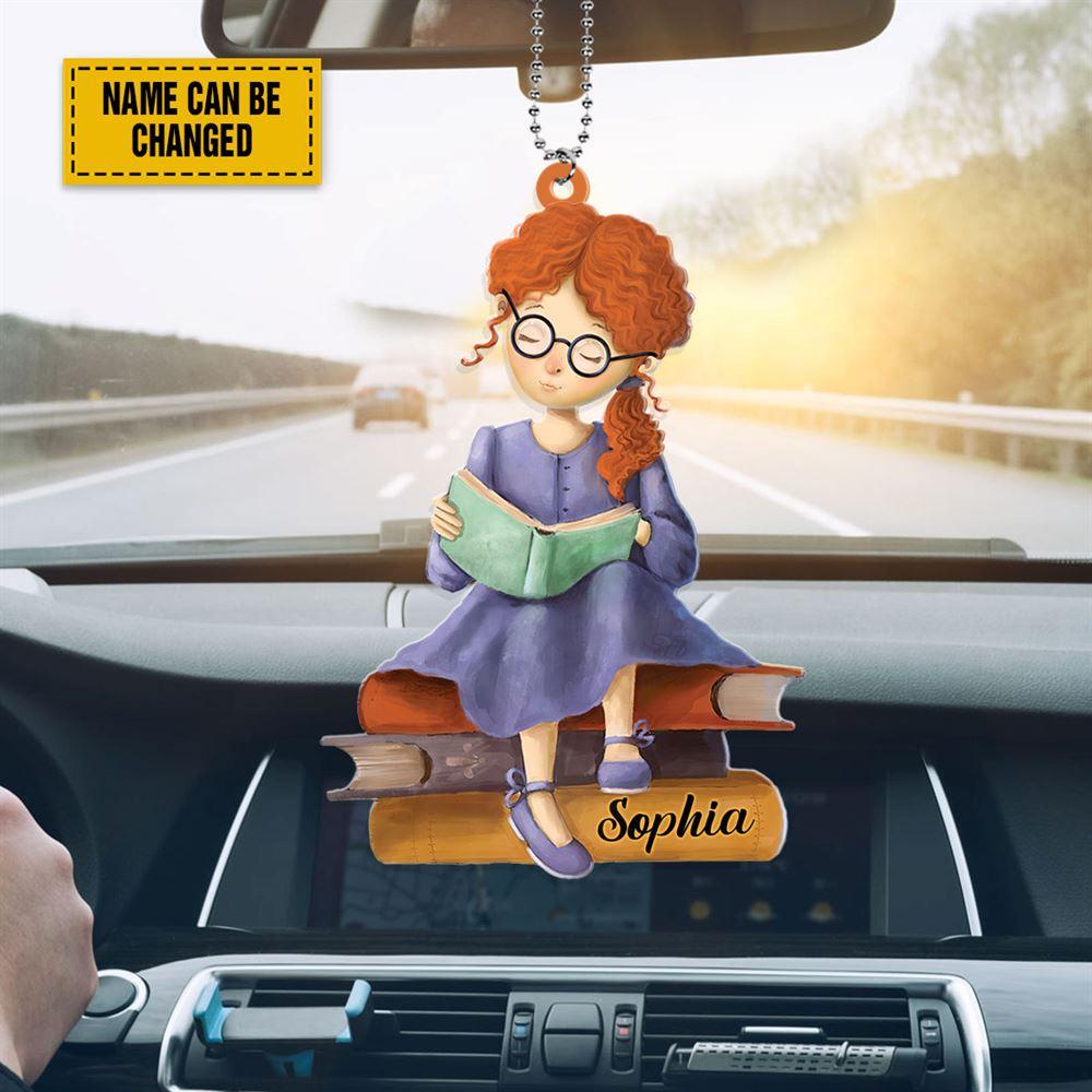 Personalised Christmas Ornament, Girl Reading Book Customized Acrylic Ornament, Christmas Ornaments 2023