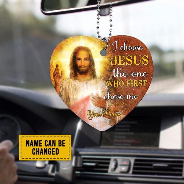 Personalised Christmas Ornament, I Choose Jesus The One Who First Chose Me Heart Ceramic Ornament, Christmas Ornaments 2023