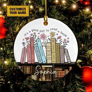 Personalised Christmas Ornament It s A Good Day To Read A Book Circle Ceramic Ornament Christmas Ornaments 2023 1 xzgu4e.jpg