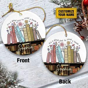 Personalised Christmas Ornament It s A Good Day To Read A Book Circle Ceramic Ornament Christmas Ornaments 2023 2 ekro4x.jpg