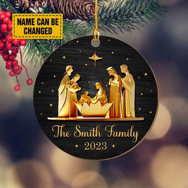 Personalised Christmas Ornament, Jesus Was Born Printed Wood Ornament, Christmas Ornaments 2023