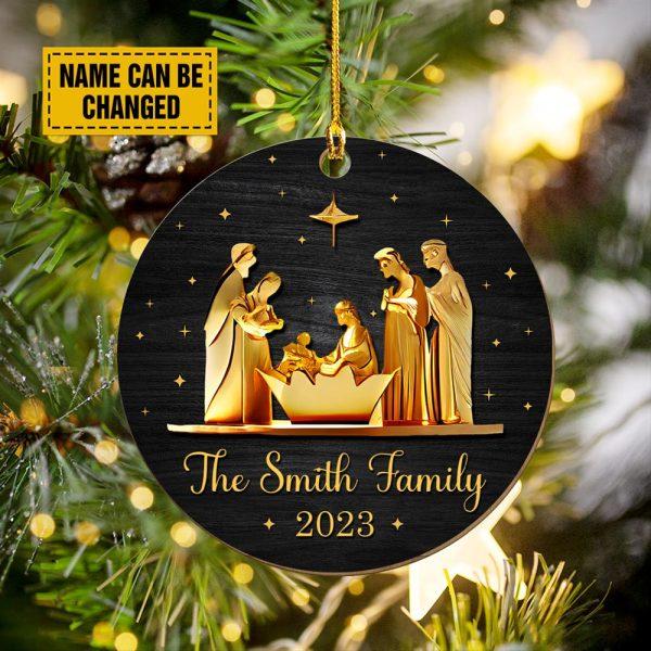 Personalised Christmas Ornament, Jesus Was Born Printed Wood Ornament, Christmas Ornaments 2023