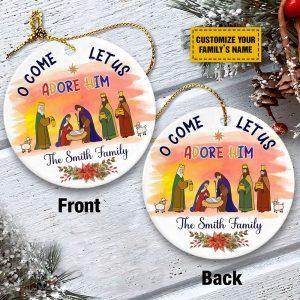 Personalised Christmas Ornament, O Come Let Us…