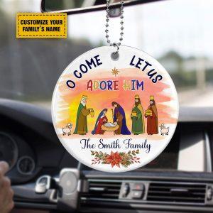 Personalised Christmas Ornament O Come Let Us Adore Him Jesus Ceramic Ornament Decor Christmas Ornaments 2023 3 sxlwew.jpg