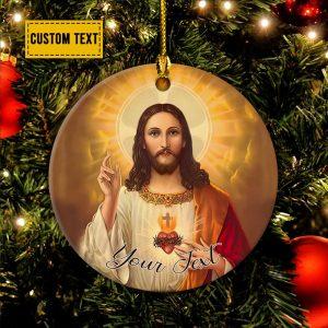 Personalised Christmas Ornament, Scared Heart Of Jesus…