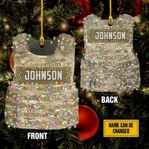 Personalised Christmas Ornament, US Armor Vest With…