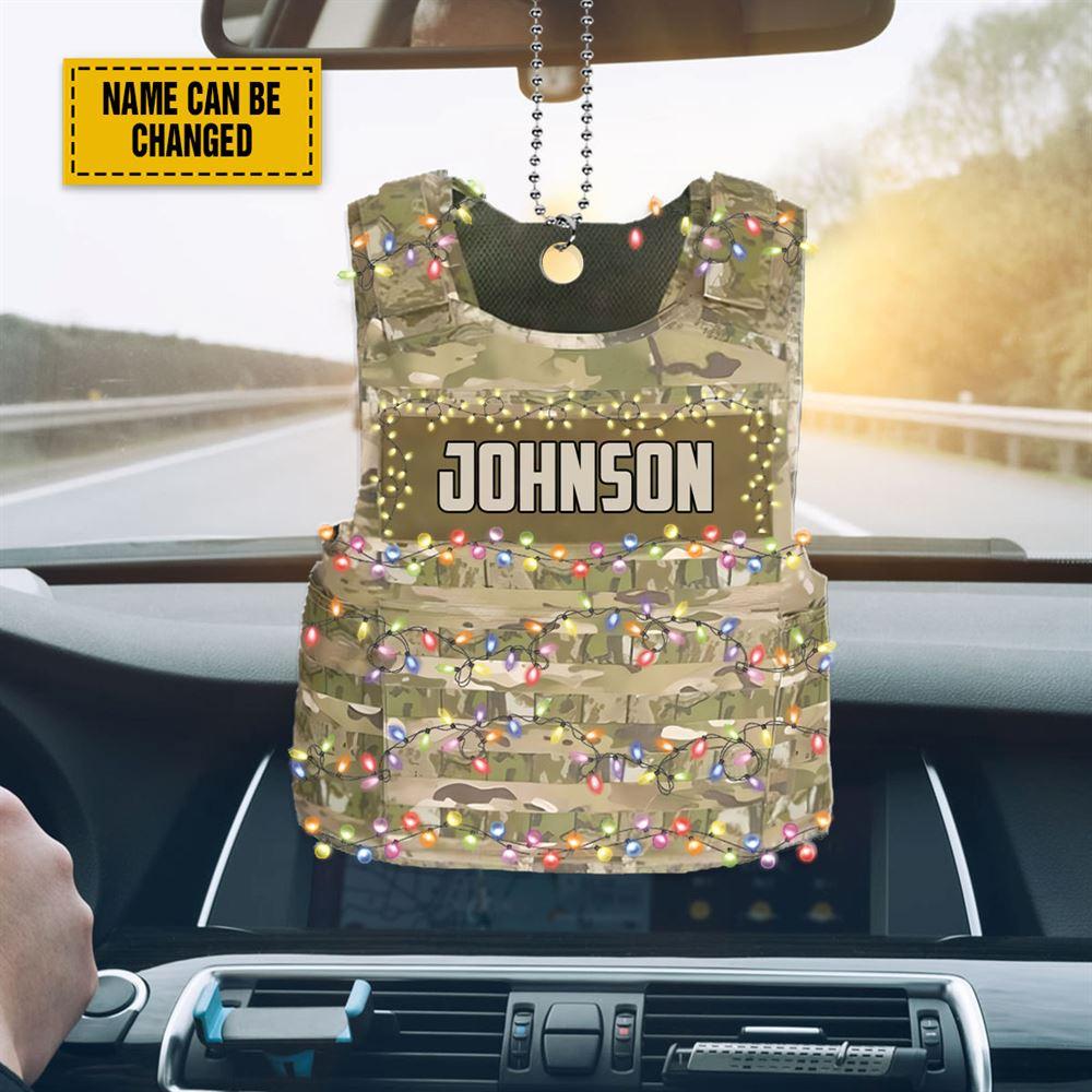 Personalised Christmas Ornament, US Armor Vest With Christmas Light Customized Acrylic Ornament, Christmas Ornaments 2023 Personalised Christmas Ornament, US Armor Vest With Christmas Light Customized Acrylic Ornament, Christmas Ornaments 2023