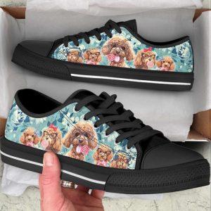 Poodle Dog Flowers Pattern Low Top Shoes Canvas Sneakers Gift For Dog Lover 2 kt94rb.jpg