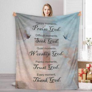 Praise God Seek God Worship God Thank God Christian Quilt Blanket Christian Blanket Gift For Believers 1 ef7rgk.jpg