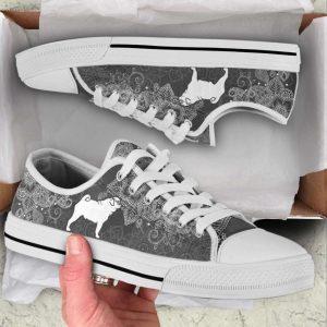 Pug Dog Mandala Black And White Low Top Shoes Canvas Sneakers Gift For Dog Lover 1 ywcmrp.jpg