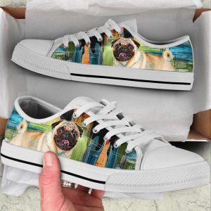 Pug Dog Paint Art Wallpaper Low Top Shoes Canvas Sneakers Gift For Dog Lover 1 vh5yuk.jpg