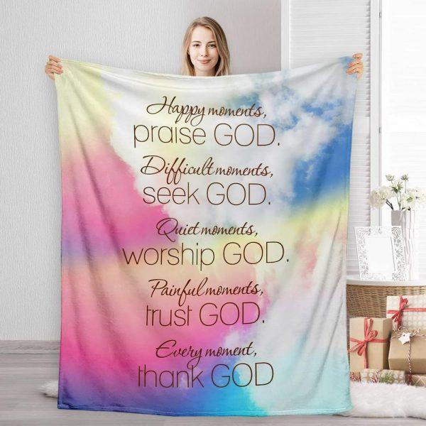 Quiet Moments Worship God Christian Quilt Blanket, Christian Blanket Gift For Believers