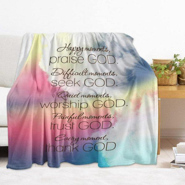 Quiet Moments Worship God Christian Quilt Blanket, Christian Blanket Gift For Believers